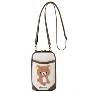NWOT Rilakkuma cute fluffy embroidery smartphone case crossbody bag Japan